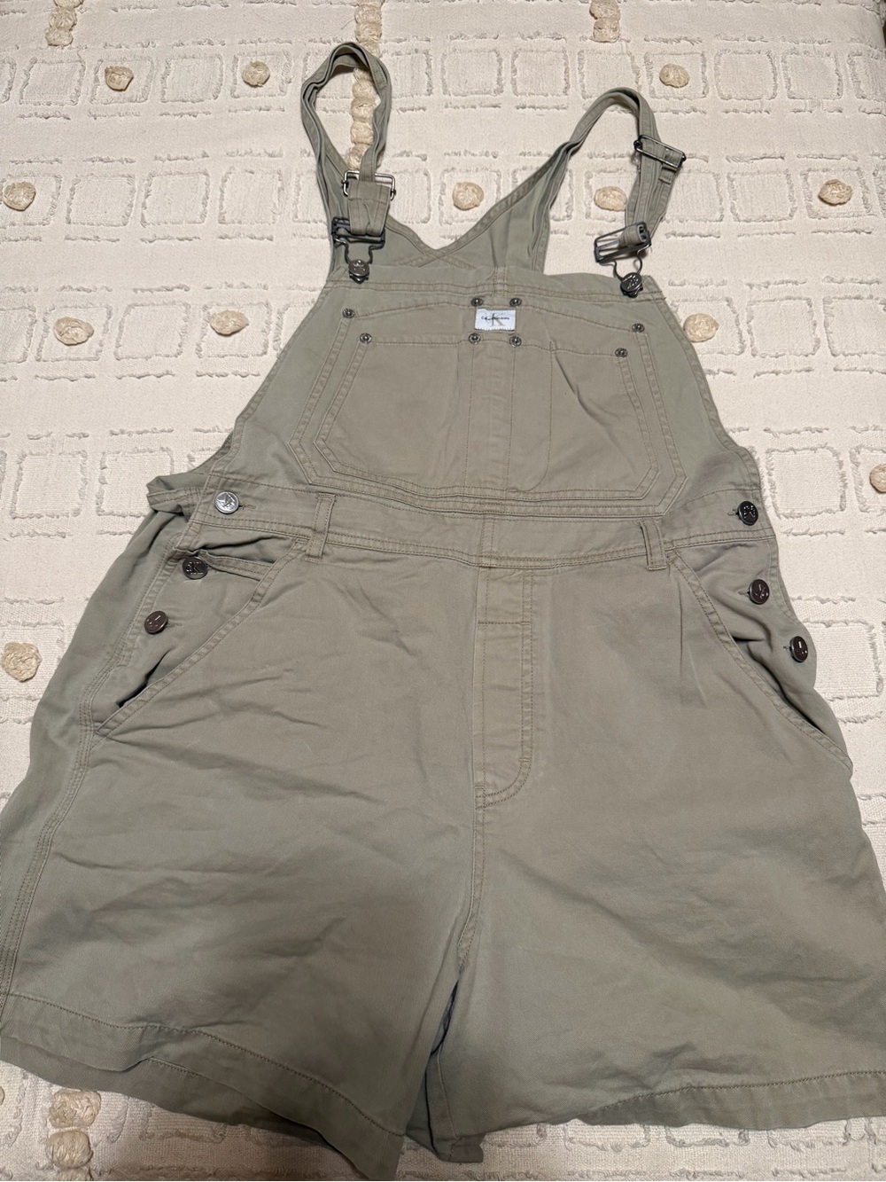 Calvin Klein Jeans Olive Green Short Overalls